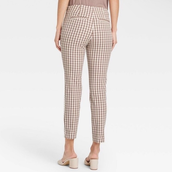 a new day Pants - Brown Gingham Pants Cotton A New Day
